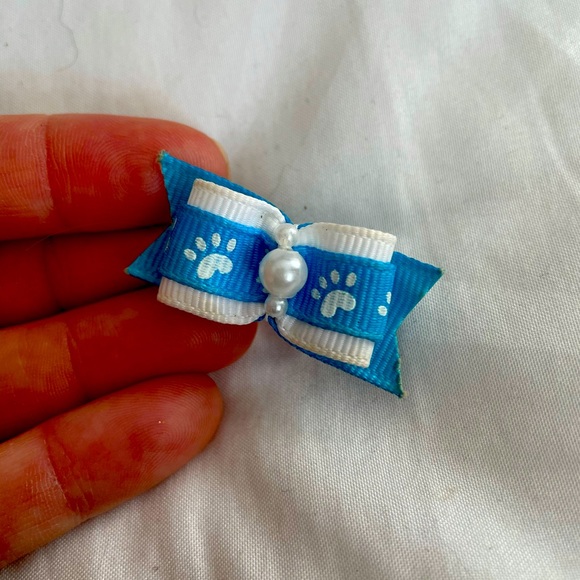 Other - Dog bow, dog fashion. Tiny blue bow for your fur baby. OS